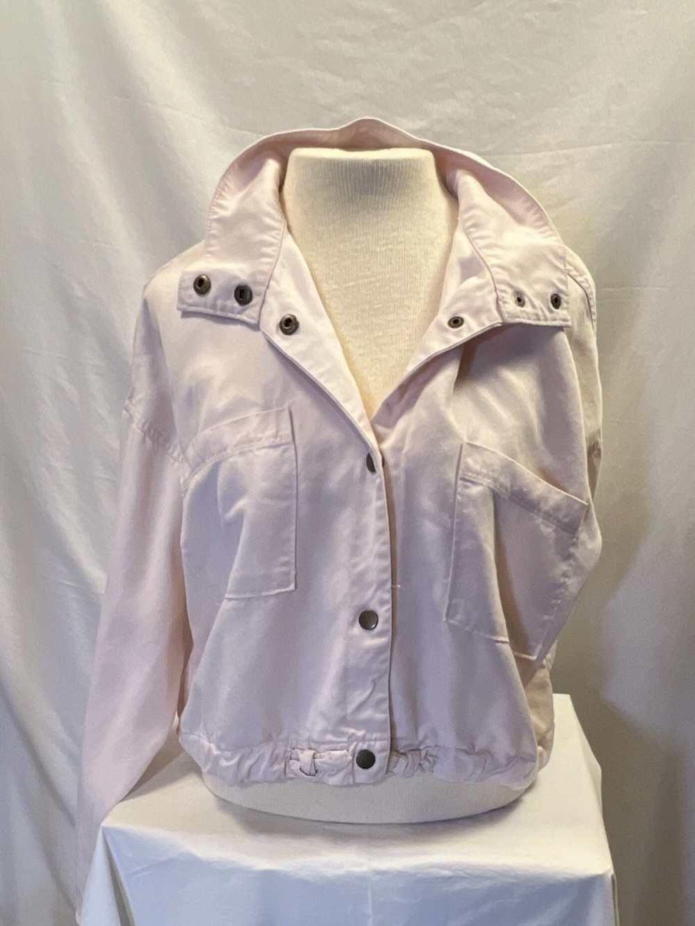 Marine Layer Light Pink Satin-Style Bomber Jacket - Picture 3 of 4